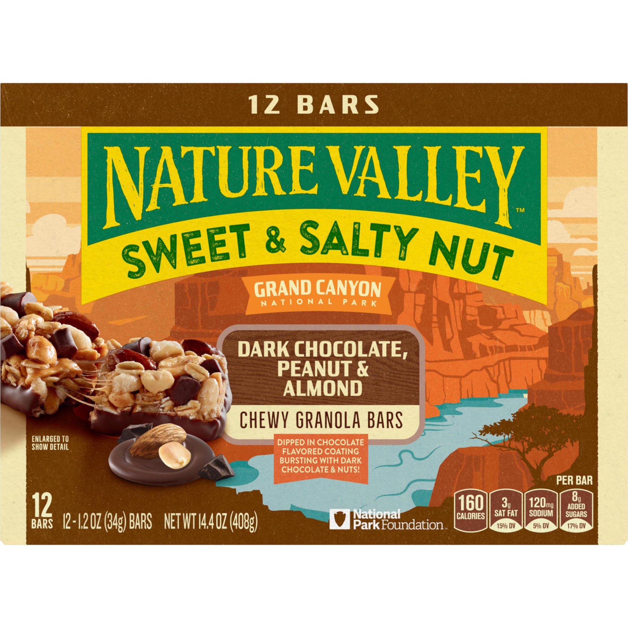 Nature Valley Granola Bars, Dark Chocolate Peanut Almond, 12 ct, 14.4 OZ