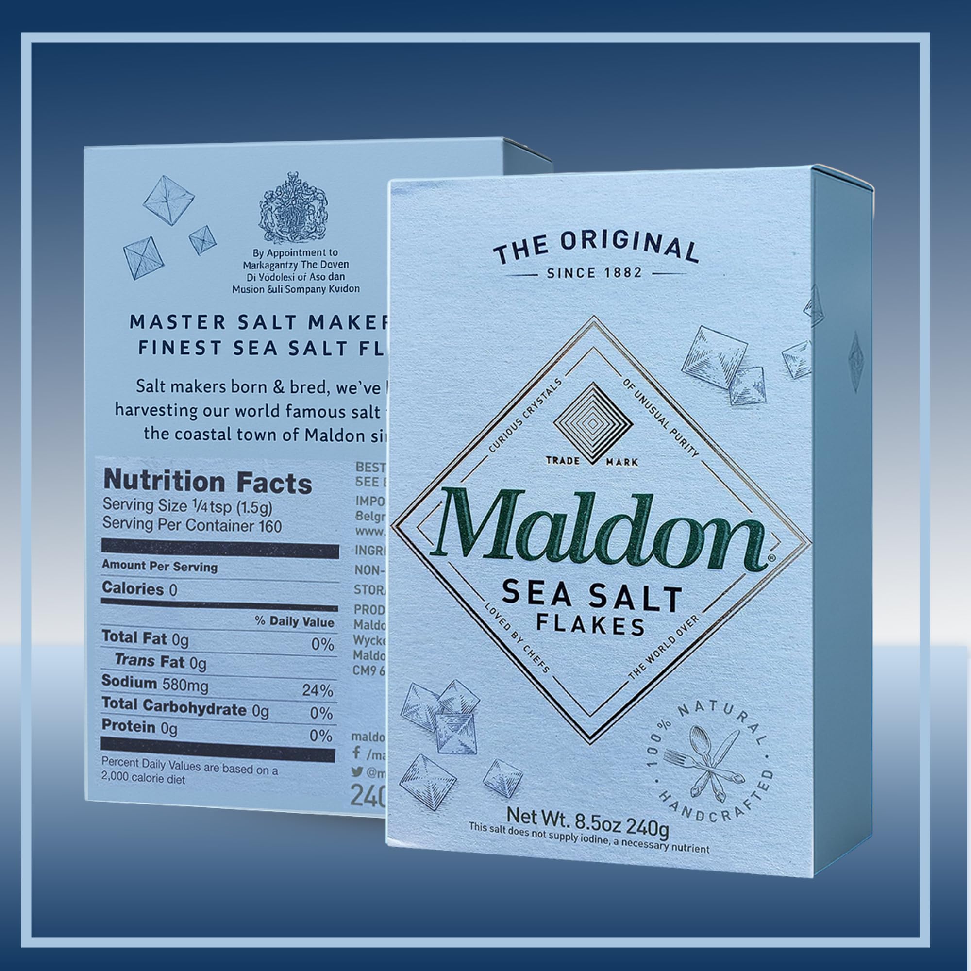 NORTHWARD SPIRIT Bamboo Salt Box Cellar Canister Gift Set With Maldon Sea Salt Flakes 8.5 Oz Box - Great For Salts, Spices, Seasonings In Your Gourmet