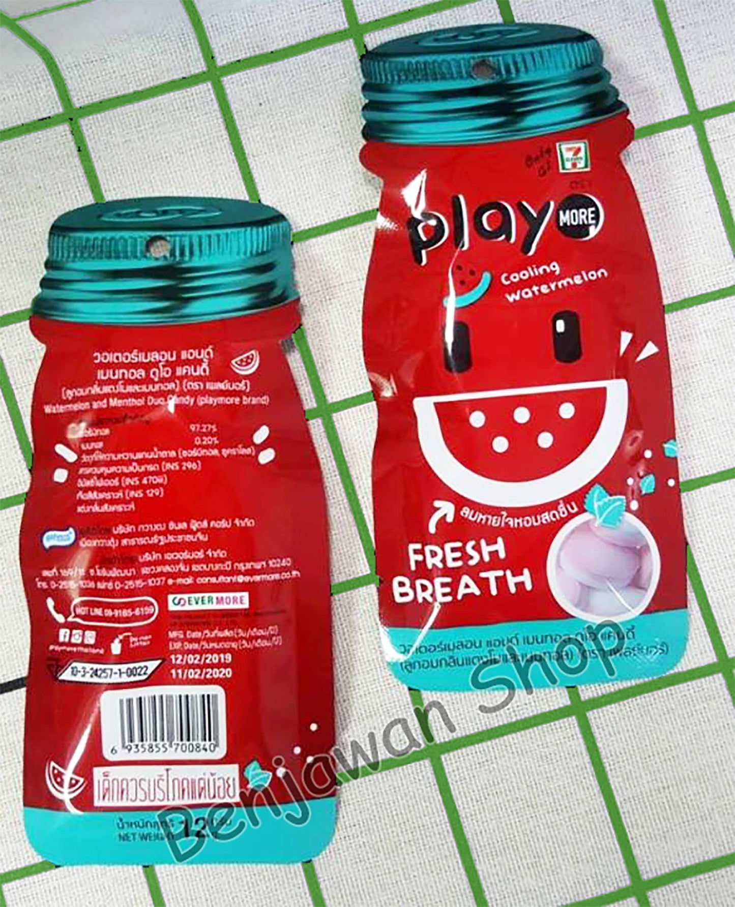 Yummy Cooling Watermelon & Menthol Candy 12 g.x 5 Packs // Ship By Benjawan Shop