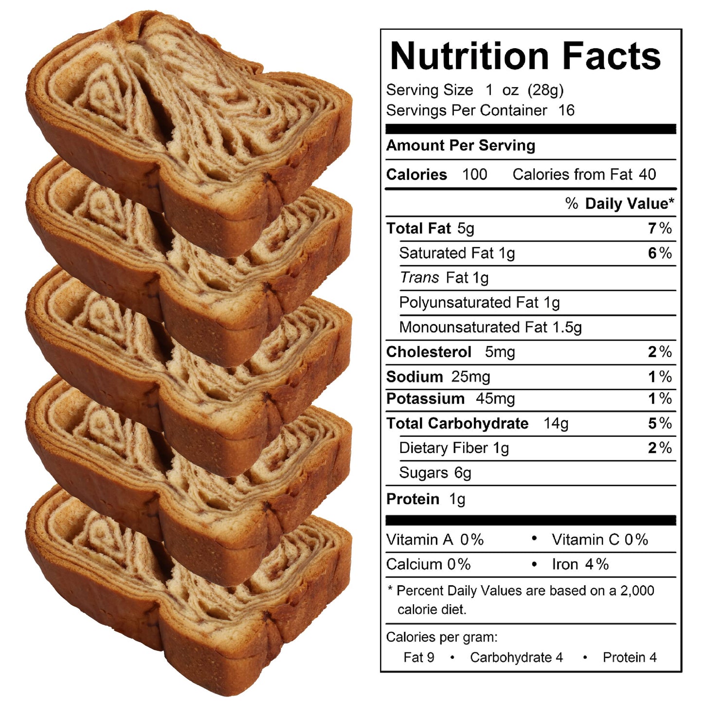 Reisman's Bakery Cinnamon Babka Cake, Fresh Dessert, Nut-Free and Dairy-Free Cinnamon Cake, OU Kosher-Certified Babka Bread, 1 lb, Pack of 4