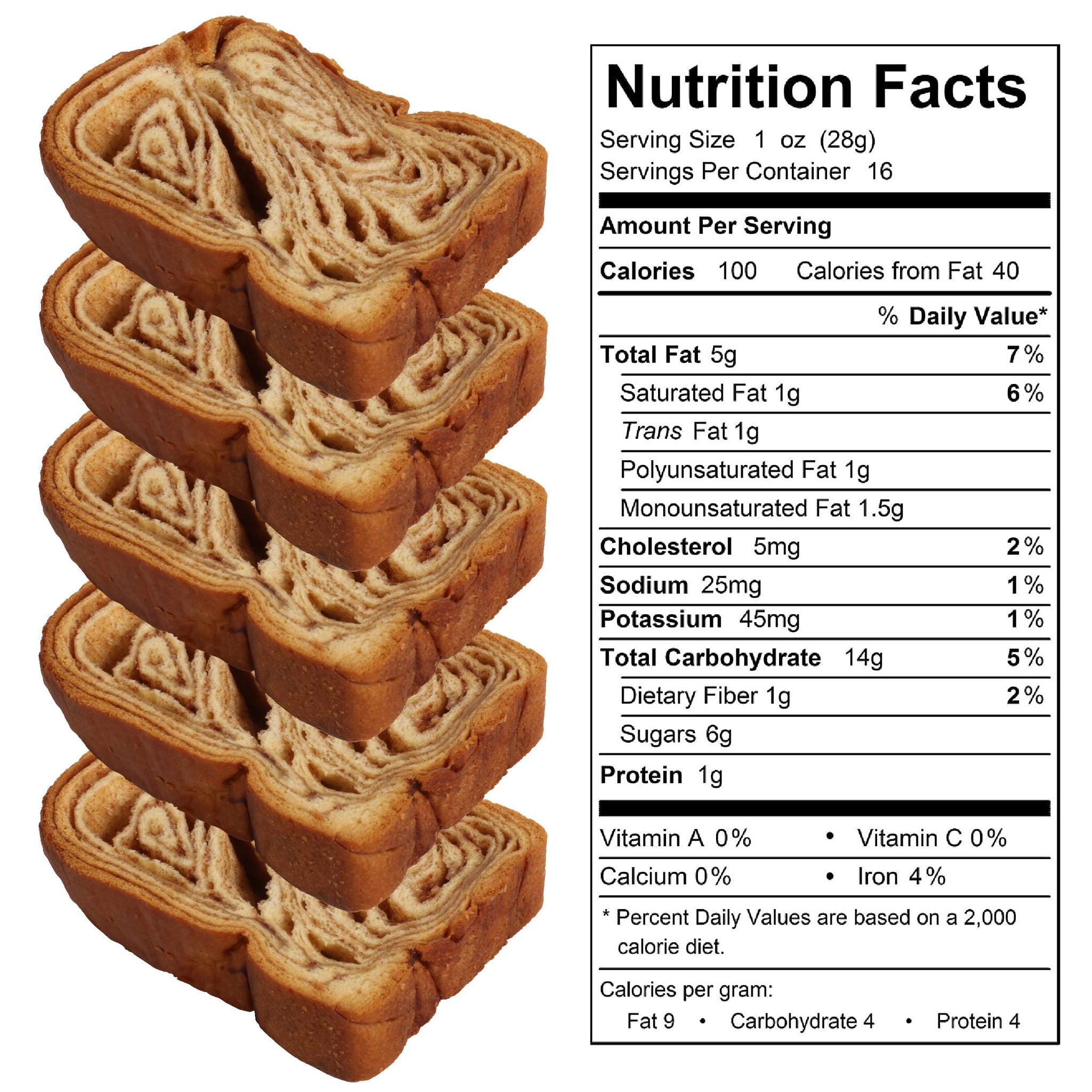 Reisman's Bakery Cinnamon Babka Cake, Fresh Dessert, Nut-Free and Dairy-Free Cinnamon Cake, OU Kosher-Certified Babka Bread, 1 lb, Pack of 4