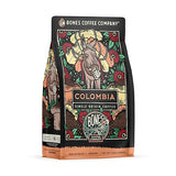 Bones Coffee Company Colombia Single-Origin Coffee, Almonds, Dried Fruit, Vanilla Notes, Flavored Ground Coffee, Medium Roast Low Acid Arabica Beans