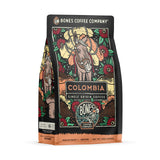 Bones Coffee Company Colombia Single-Origin Coffee, Almonds, Dried Fruit, Vanilla Notes, Flavored Ground Coffee, Medium Roast Low Acid Arabica Beans