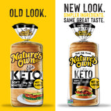 Nature's Own Life Keto Soft White Bread, Net 1 Carb Sliced White Non-GMO Keto Bread, 16 oz Loaf