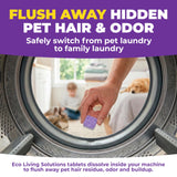 ECO LIVING SOLUTIONS Washing Machine Cleaner Tablets for Pet Owners, 36 Pack, Front&Top Load Washer Deep Cleaning, HE & Septic Tank Safe, Remove Pet