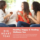 Big Heart Tea Co. Tea Bags - Cup of Love Red Rose - Certified Organic, Floral Ayurvedic Herbal Decaf Tea in Zero Plastic Sachets with Small Batch