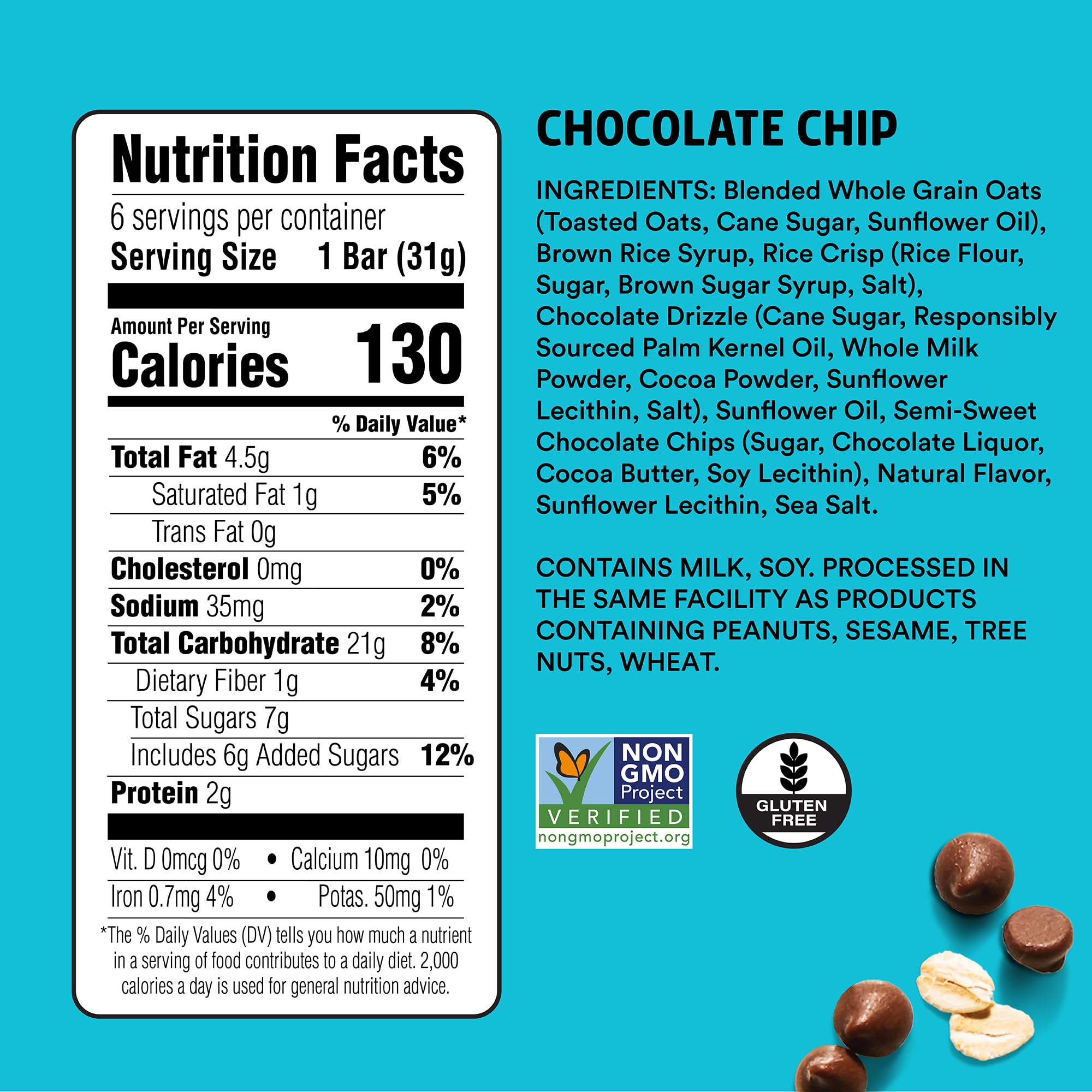 JUNKLESS Classic Chewy Granola Bars - Chocolate Chip and Peanut Butter Chocolate Chip, Gluten-Free, Non-GMO, Lower Sugar, Healthy Snacks for Kids