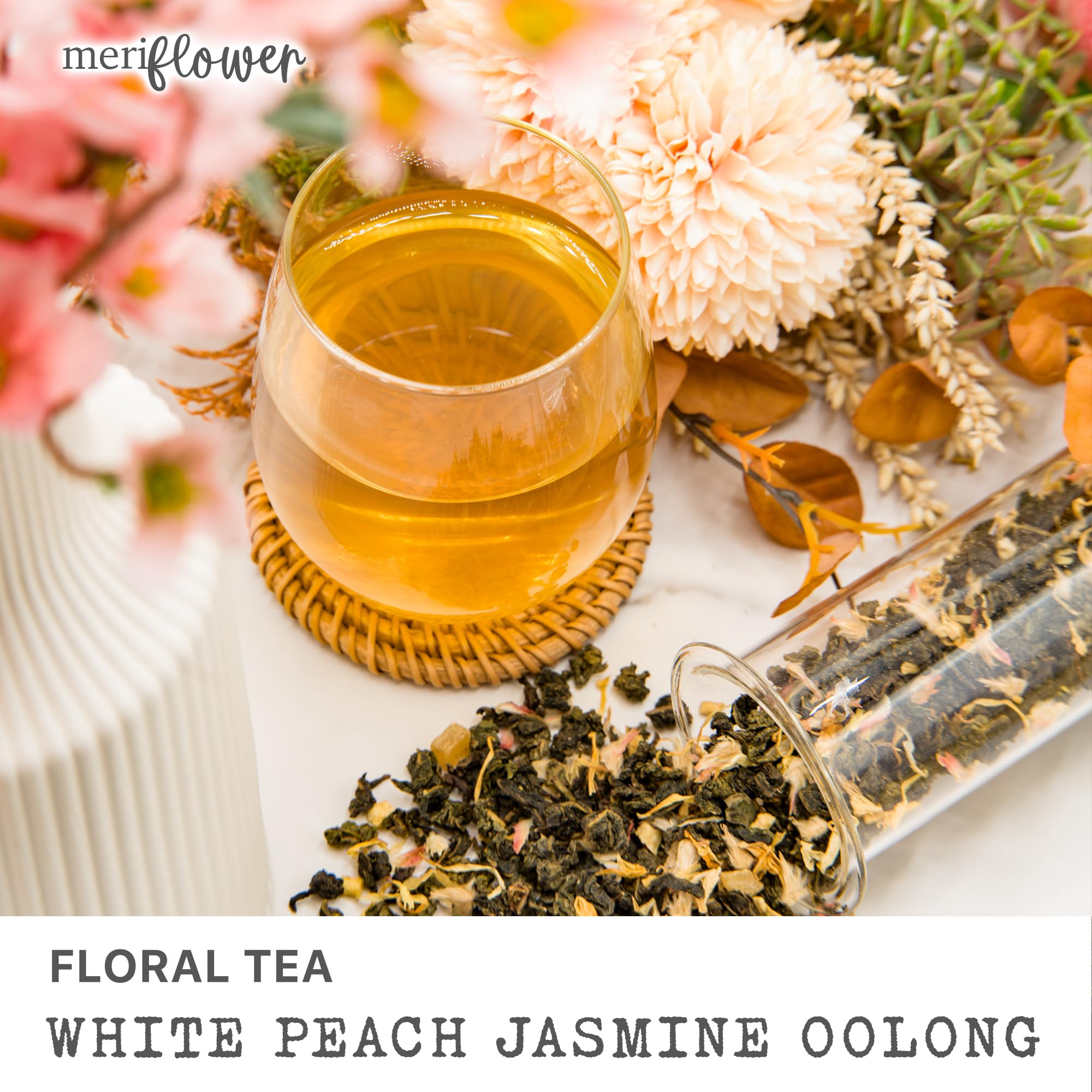 Meriflower by Leafmessage Floral Tea - White Peach Jasmine Oolong ?????? (85g/3oz)