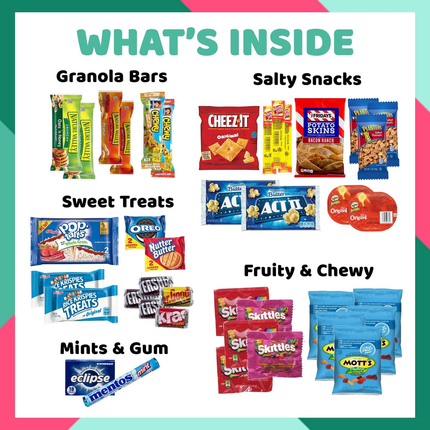 Snack Box Care Package (40 piece Snack Pack) Candy Gift Basket Idea Chips Variety Pack, Pretzels, Candies and more!