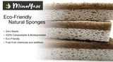 MinnYaso 12 Pack Natural Sponges | Hemp Sisal Plant Based Scrubber Scouring Sponge | Eco-Friendly Odor Free Biodegradable Compostable Wood Pulp |