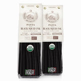 Morelli Squid Ink Pasta Linguine - Organic Black Pasta Noodles, Durum Wheat Semolina, Italian Nero Di Seppia Made in Italy - 8.8 oz / 250 g (Pack