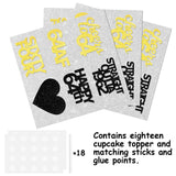 18pcs Black Gold Glitter Dessert Cupcake Pick for Straight Outta 1962 Cheer to 64 Years Old Theme Decor Supplies Happy 64th Birthday Party Decoration