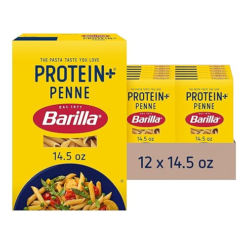 Barilla Protein+ (Plus) Penne Pasta, 14.5 Ounce (Pack of 12) - plant based - Made from Lentils, Chickpeas & Peas - Non-GMO, Kosher Certified
