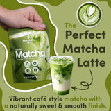 Sweetened Matcha Latte Mix, 4 oz, Matcha Green Tea Powder with Cane Sugar, Hot or Iced Matcha Latte Drink Mix, Resealable Bag