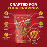 KrackCorn Caramel Popcorn, Gluten-Free, Non-GMO, Sweet and Salty Snack, No High Fructose, Guilt Free, Non Greasy Delight Ideal for Family Parties, 11