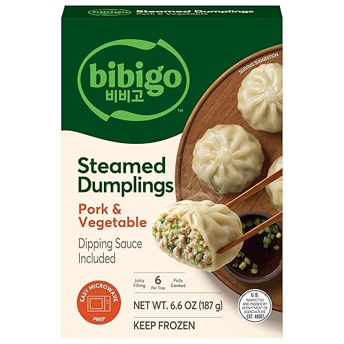 Bibigo, Steamed Dumpling Pork Vegetable, 6.6 Ounce