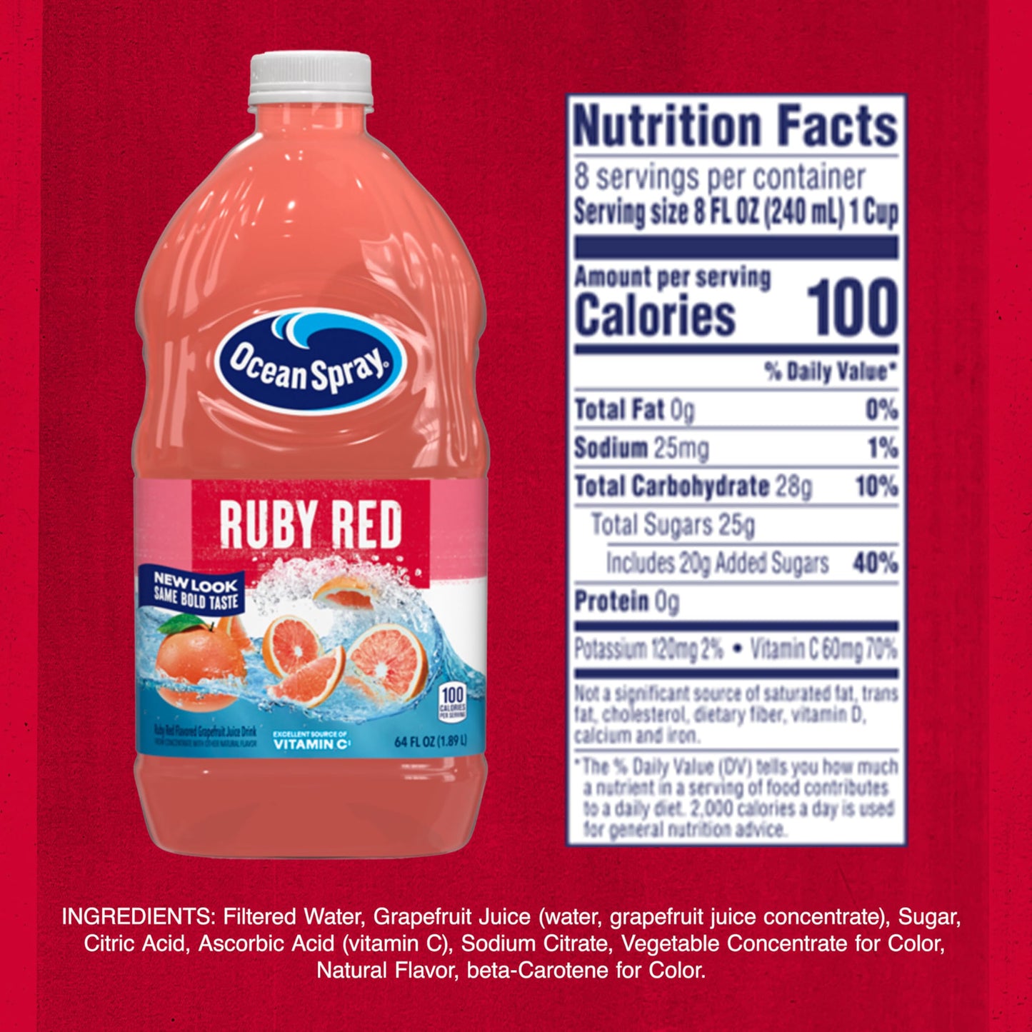 Ocean Spray® Ruby Red Grapefruit Juice Drink, 64 Fl Oz Bottle
