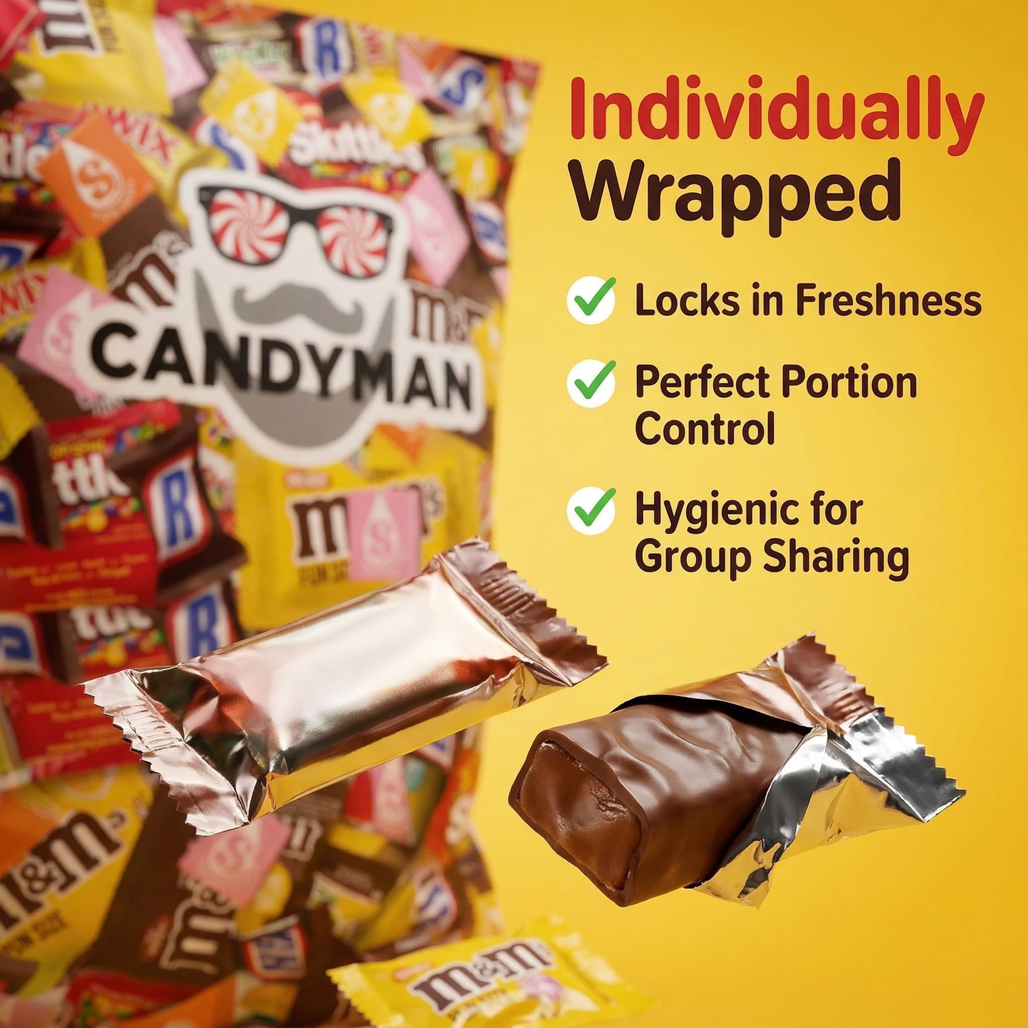 Candyman Chocolate Candy Variety Pack, 1lb Assorted Bulk Candy
