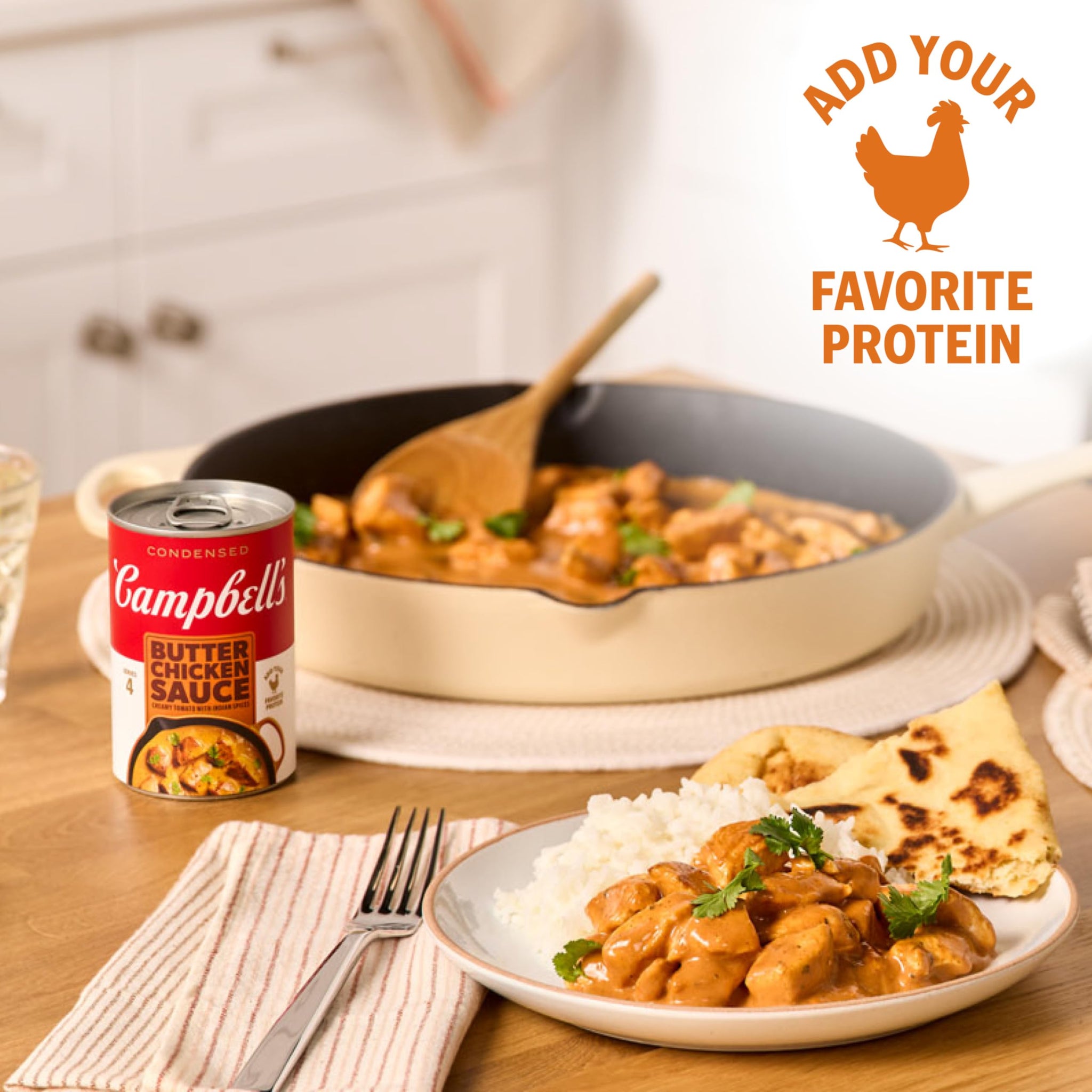 Campbell's Condensed Butter Chicken Sauce, Creamy Tomato with Indian Spices, 10.5 Oz Can
