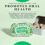 Vanman Remineralizing Chewing Gum with Grass-Fed Cattle Bone Hydroxyapatite and Organic Peppermint Extract - Sugar Free Chicle and Mastic Gum - Fresh