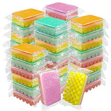 (50 Pack)Kheoxusa Individually Wrapped Sponges,Sponge Individually Wrapped,Individually Wrapped Sponge Bulk Packed Cleaning Dishes Kitchen Scrub Dish