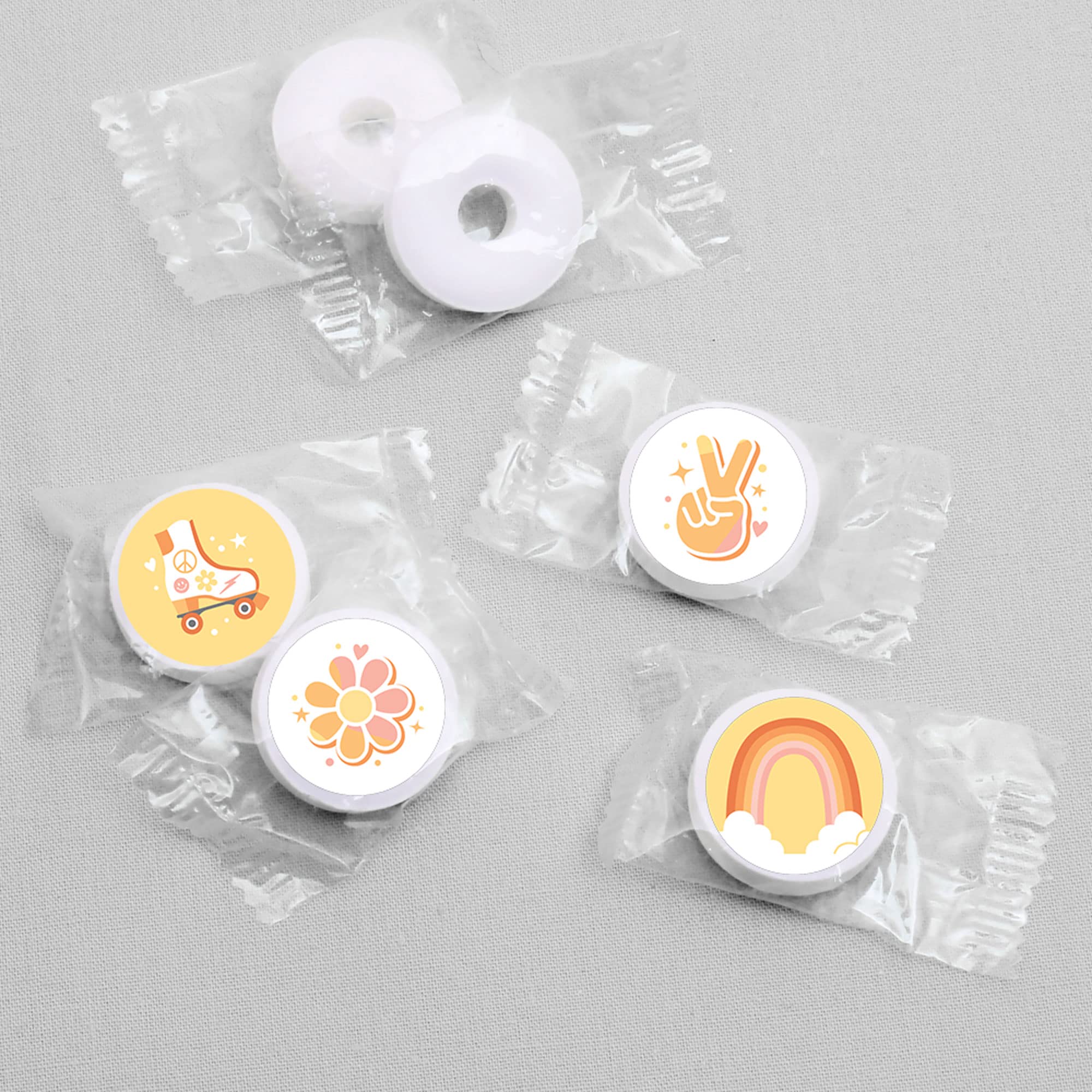 Big Dot of Happiness Stay Groovy - Boho Hippie Party Round Candy Sticker Favors - Labels Fit Chocolate Candy (1 Sheet of 108)