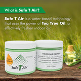 Safe T Air Tea Tree Oil Air Freshener Gel - Natural Odor Eliminator for Car, Home & Bathroom - Removes Smoke, Pet & Musty Odors - Long Lasting