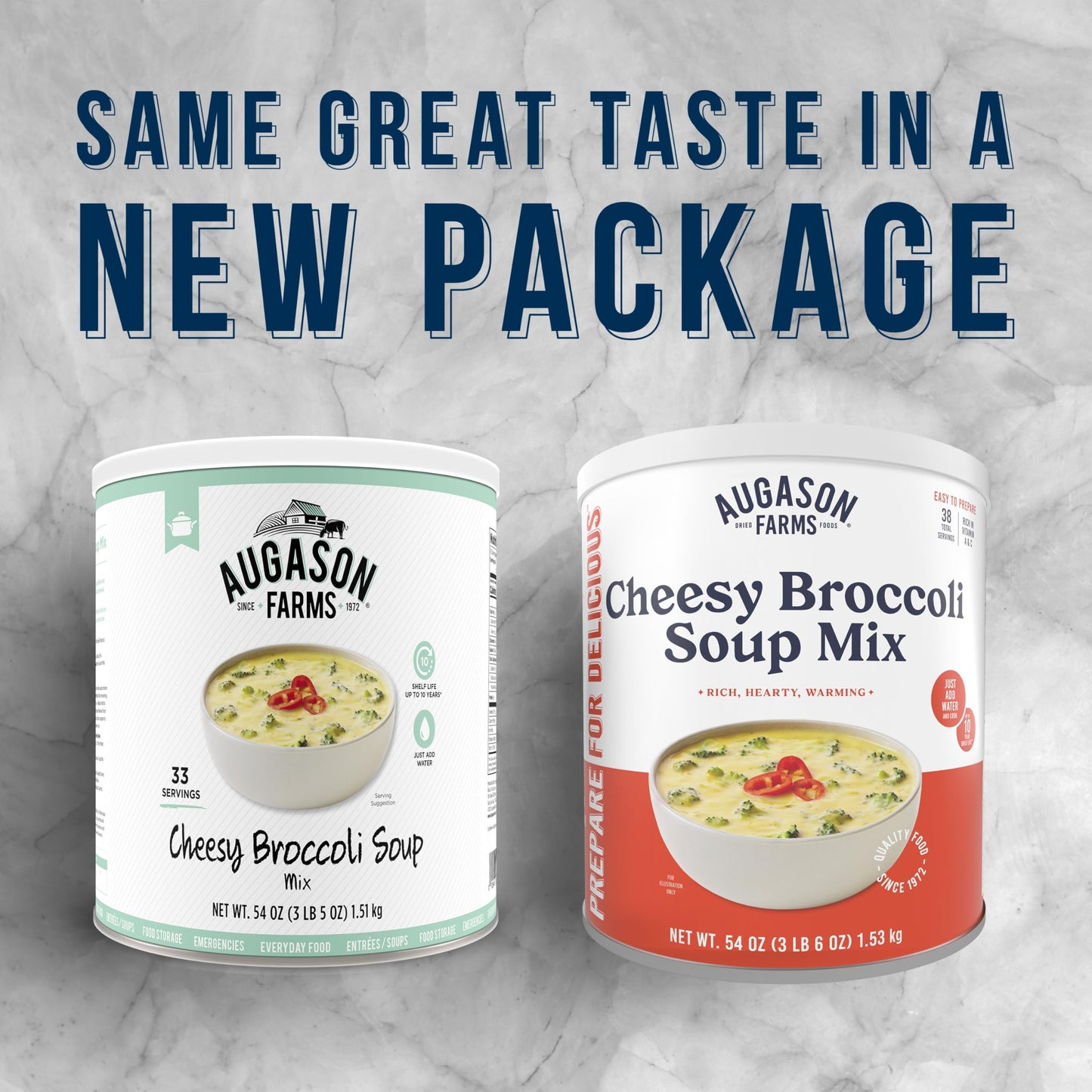 Augason Farms Cheesy Broccoli Soup Mix Can, Emergency Food Supply, Everyday Meals, 38 Servings