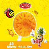 Alteño (Alteno) Super Piña Loca Pineapple Chili Lollipops, Mexican Style Spicy Hard Candy, Individually Wrapped, 40 Count