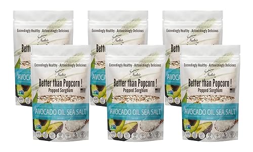 Nature Nate’s Popped Sorghum, Popcorn Alternative, Avocado Oil Sea Salt - Sorghum, Keto & Gluten Free, Healthy Snacks, Better Than Popcorn, Made in