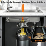Universal Garbage Disposal Brush - 360° Rotating Head with Rubber Splash Guard, 17.7 Inches,Long-Handle Sink & Disposer Cleaner