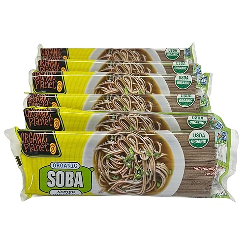 Organic Soba Noodles, Made with Wheat & Buckwheat, Dried Asian Pasta, Quick Cooking, Non-GMO, 8 oz (6 pack)