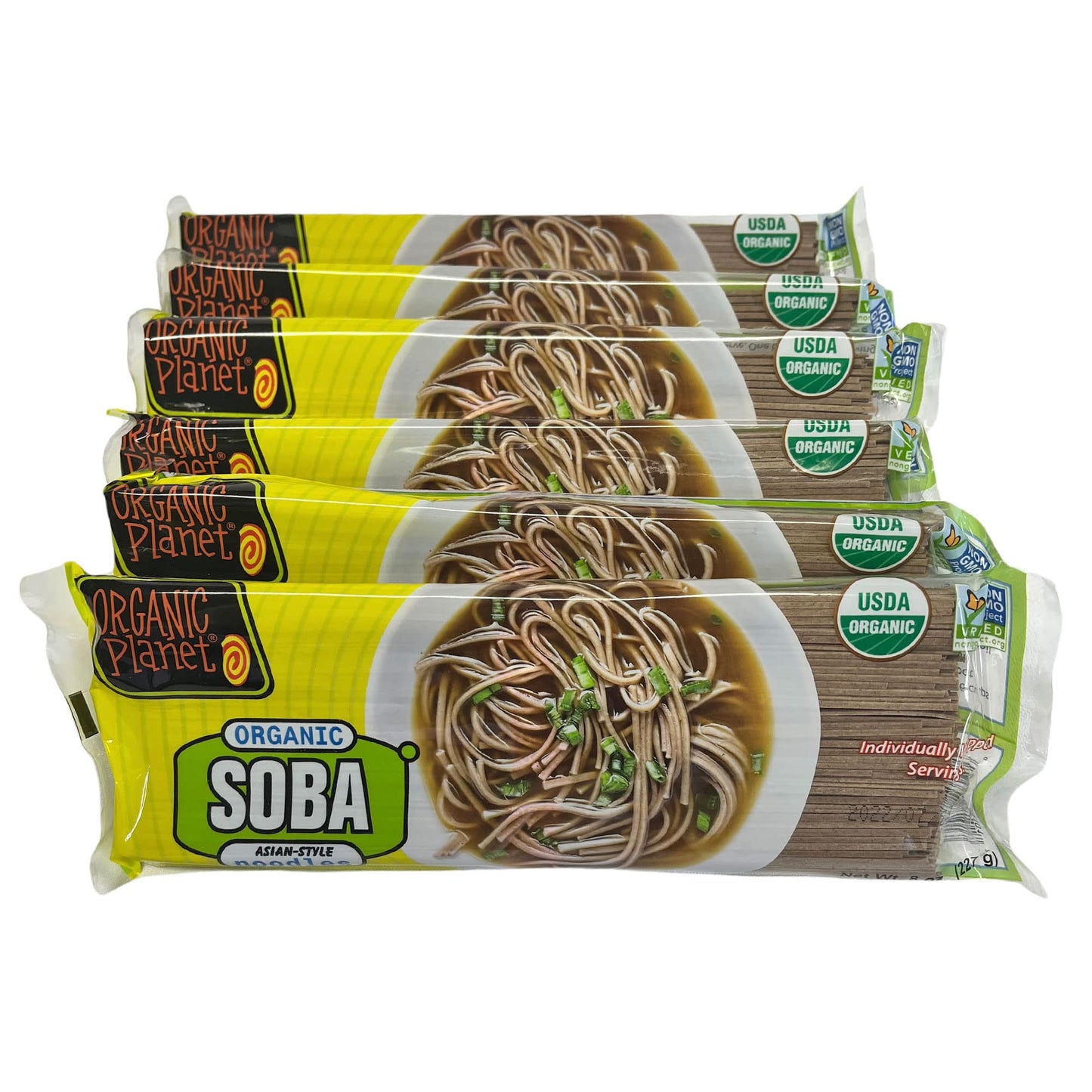 Organic Soba Noodles, Made with Wheat & Buckwheat, Dried Asian Pasta, Quick Cooking, Non-GMO, 8 oz (6 pack)