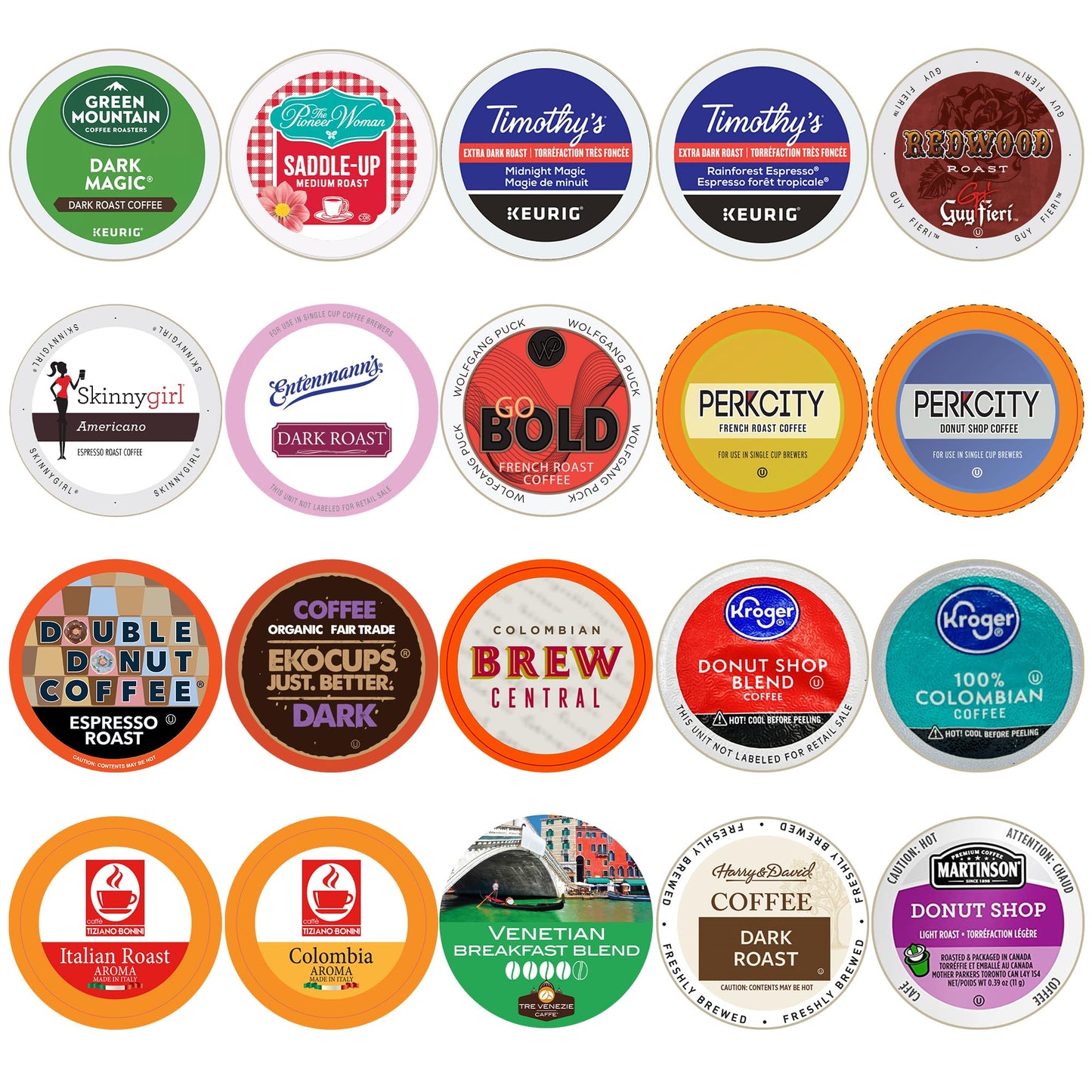 Crazy Cups Custom Variety Pack Coffee, Single Serve Cups for Keurig K Cup Brewers, Variety, 20 Count