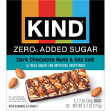 Kind Zero Added Sugar Healthy Snacks Bars, Dark Chocolate Nuts & Sea Salt, Gluten Free, High Fiber, Keto Snacks, 5g Protein, 30 Count