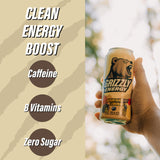 GRIZZLY Energy Drink Mountainberry Lemonade Taurine B Vitamins & 160mg Caffeine - Energy Focus & Hydration Boost - 10 Calories, Zero Sugar - No