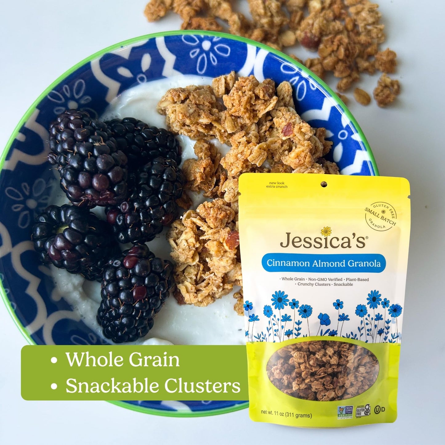Jessica's Granola - Cinnamon Almond, Handmade, Non-GMO, Gluten-Free, Whole Grain, 11oz