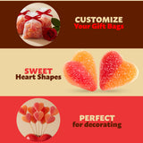 Peach Hearts Gummy Candy | 1-Pound Bag | Sweet and Sour Dye Free Candy Hearts | Soft Peach Gummies for Gifting, Buffets, Party Favors and Dessert