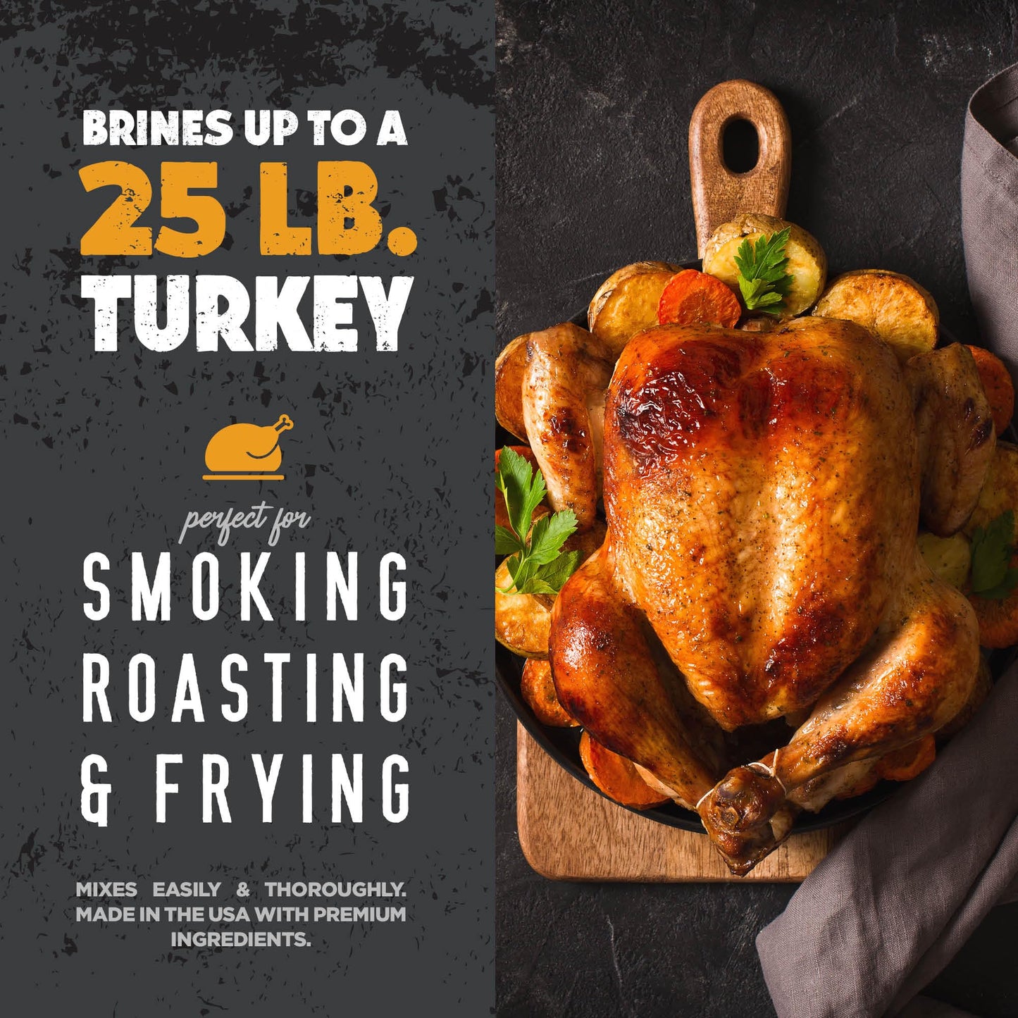 Grillaholics Chipotle Honey Bourbon Turkey Brine Kit - 16 oz Bag for Smoking, Roasting, Grilling & Deep Frying | Juicy Holiday & Thanksgiving Turkey