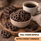 Chocolate Covered Pretzels - 22 Ounce Pack - Dark Chocolate Pretzels for Buffets, Office Bowls, Snacking, and Gifting - Sweet & Salty Snack - Crunchy