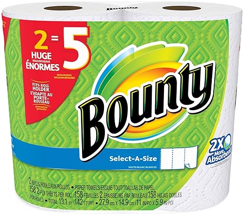 Bounty Select-A-Size Paper Towels, White, Huge Roll, 2 Count