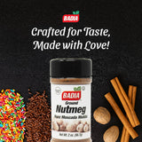 Badia Ground Nutmeg Powder 2 Oz - Warm, Sweet, and Spicy Flavor for Baking, Desserts, Beverages, and Savory Dishes - Ideal for Holiday Recipes
