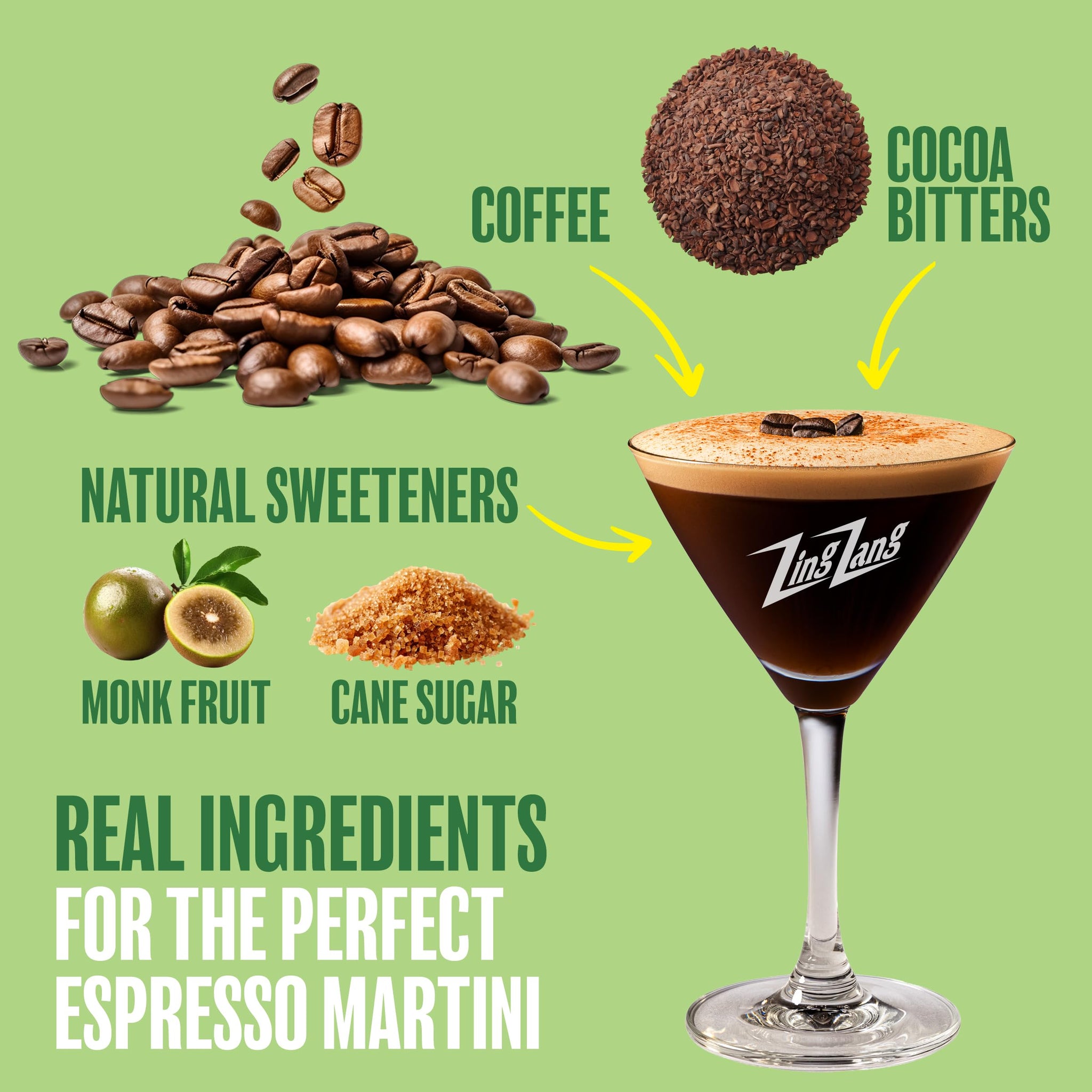 Zing Zang Espresso Martini Mix - Non-Alcoholic Coffee Cocktail Mixer - Smooth Espresso Flavor - 32 Fl Oz Bottle (Pack of 1)