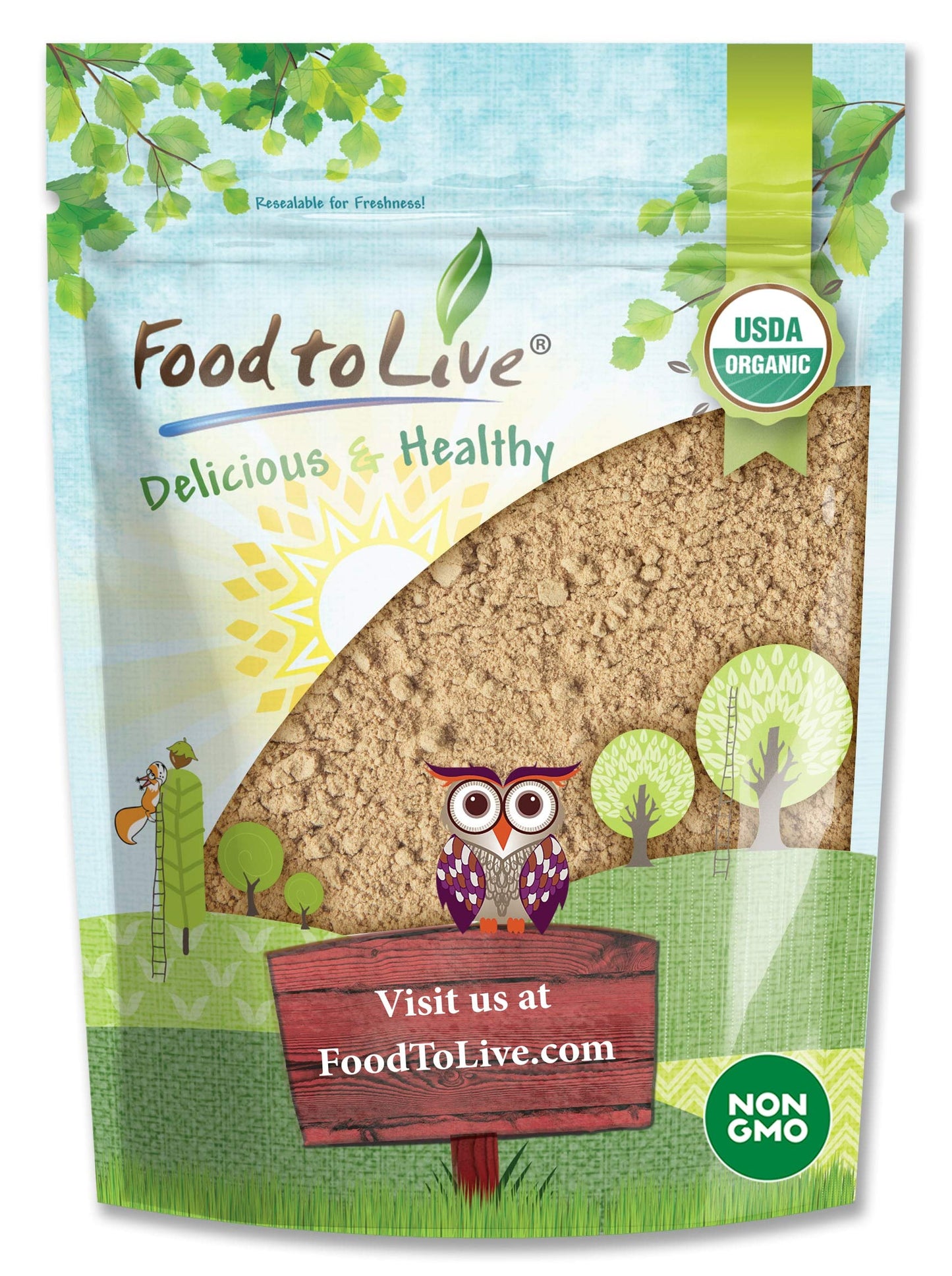 Food to Live Organic Ripe Banana Powder, 2 Pounds - Non-GMO and Raw Whole Fruit Flour, Unsweetened, Unsulfured, Vegan, Kosher, Bulk Dried Platano