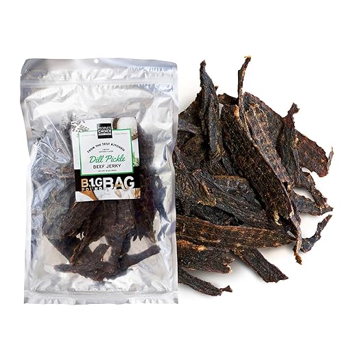 People’s Choice Beef Jerky - Test Kitchen - Dill Pickle - Dry Texture - 13g Protein - Made in USA - 1 Pound (16 oz) Bag