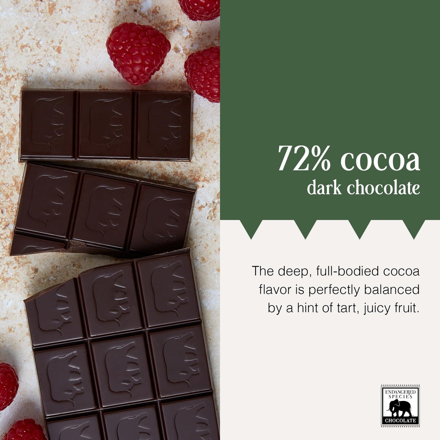 Endangered Species Chocolate Bar Grizzly Dark Raspberry, 3 oz