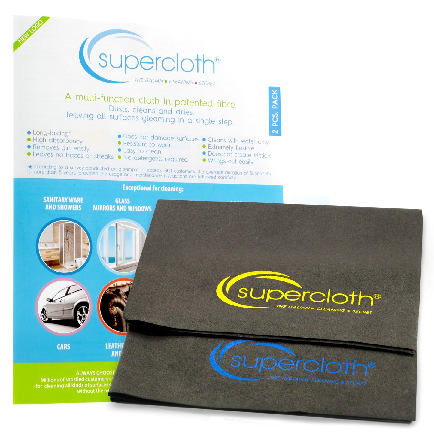 Supercloth® Premium Microfiber Cleaning Cloth for All-Purpose, Lasts Over 5 Years, Glasses Cleaning Cloth, Microfiber Cloth for Cars, Magic Reusable