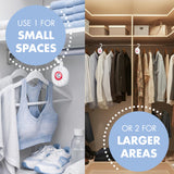 Arm & Hammer OdorBusterz ClosetMATE™, White Linen, 4 Count - Hanging Odor Absorber with Baking Soda, 360° Rotating Hook for Closets, Lockers & Storage