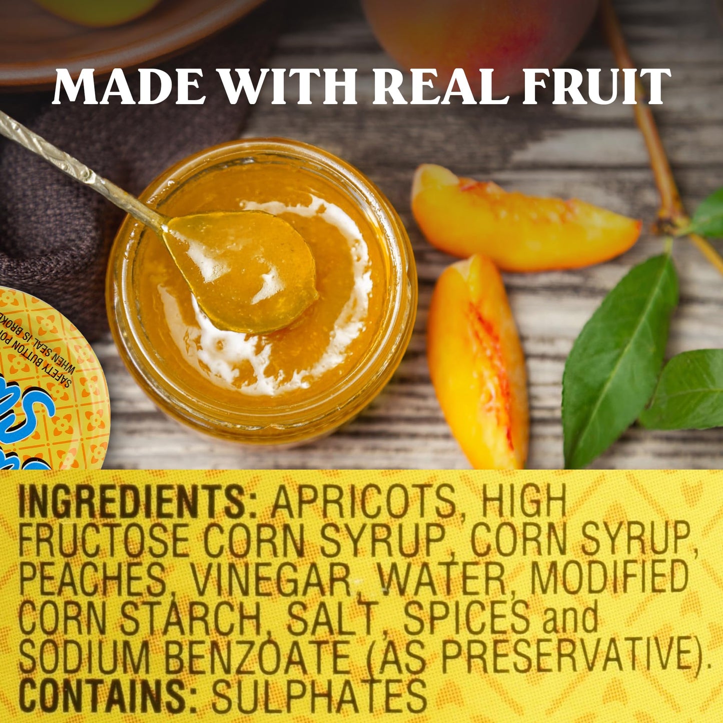Saucy Susan Peach Apricot ORIGINAL Sauce - 3 Pack (3 × 9.5 oz Jars) - Sweet & tangy blend of apricots, peaches & spices; perfect for glazing, dipping