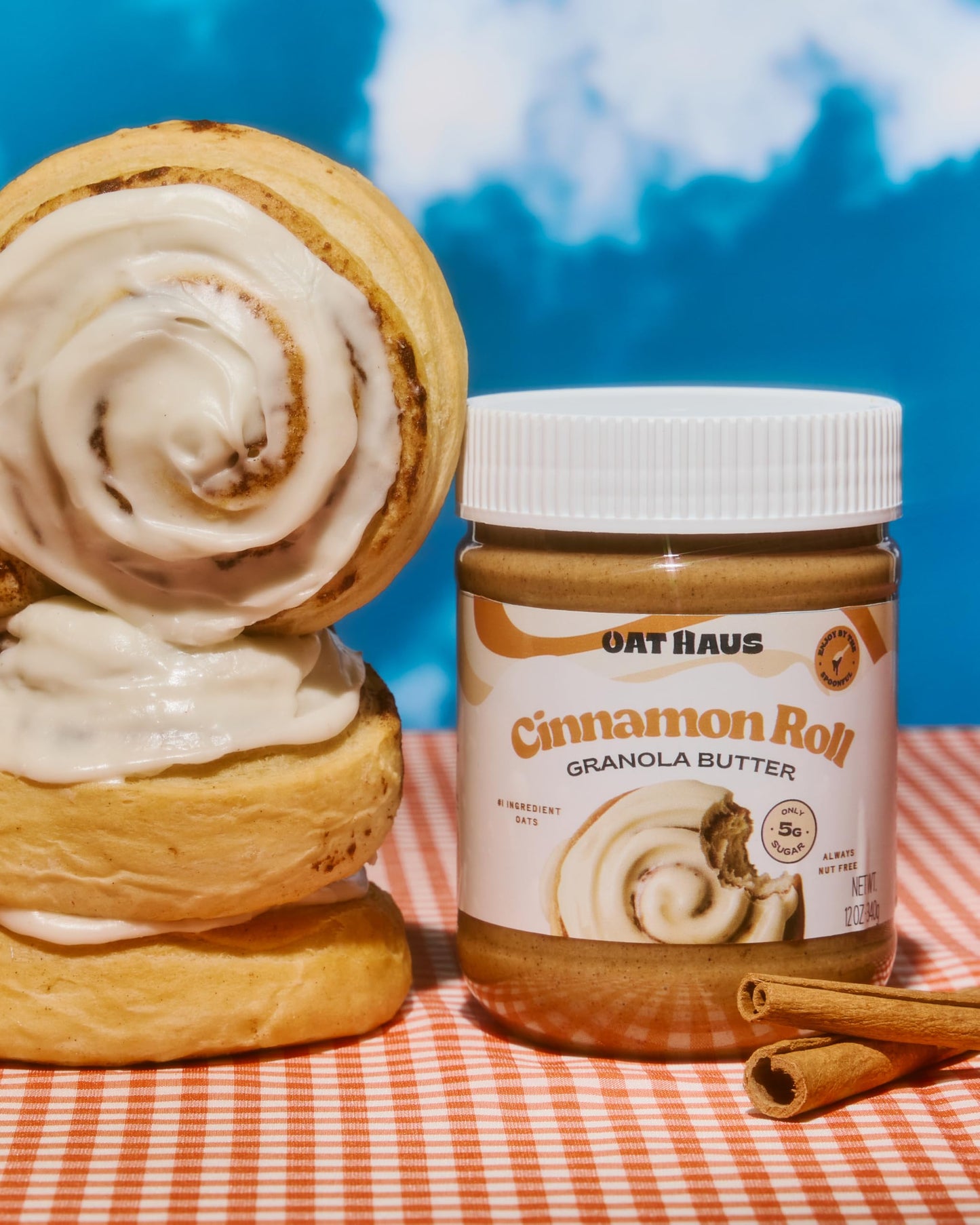 KWEEN Oat Haus Cinnamon Roll Granola Butter | Peanut-free, Almond (Tree-Nut) Free, & School-Safe (Top 8 Allergen Free) | Cookie Butter Alternative